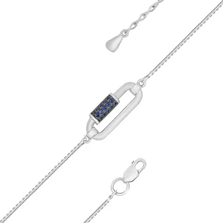 Серебряные браслет с фианитами