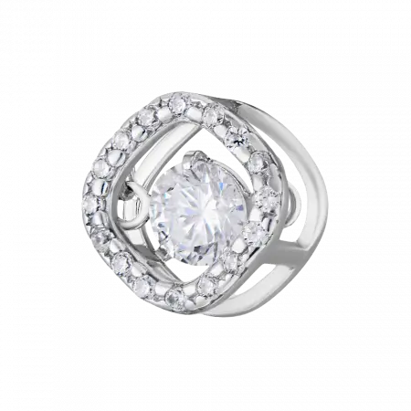 Серебряная подвеска с танцующим фианитом