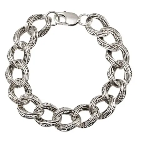 Серебряный браслет «Орнамент» ширина 17 мм