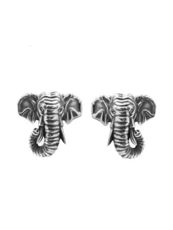 Серебряные пуссеты «Слоны»