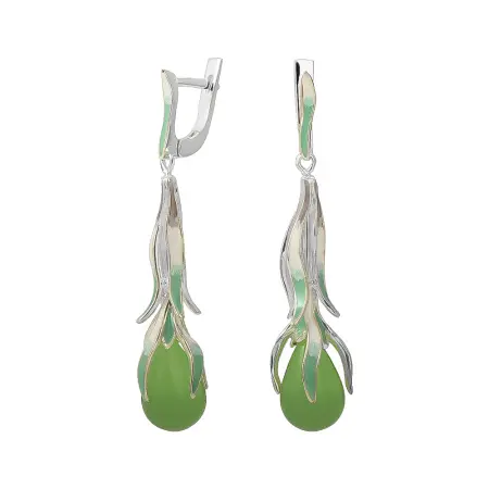 Серьги из серебра «Ар-нуво весна»