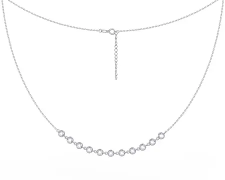 Серебряное колье-чокер с фианитами