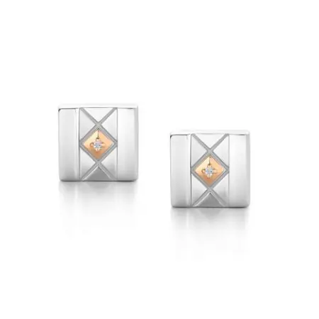 Серьги-гвоздики из серебра с бриллиантом