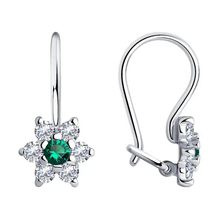 Серебряные серьги с фианитами