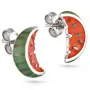 Серьги из серебра с эмалью «Арбуз»