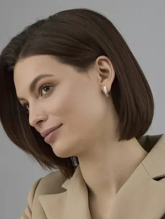 Серьги из серебра с бриллиантом