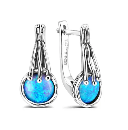 Серьги из серебра с опалом