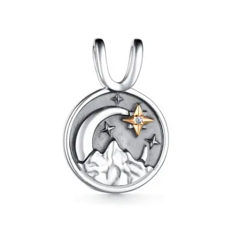 Подвеска из серебра с бриллиантом «Ночь»