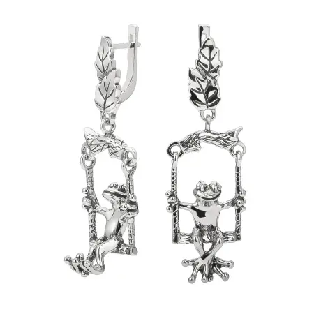 Серебряные серьги «Приятели»
