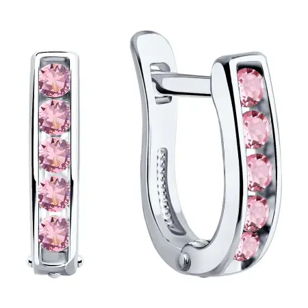 Серебряные детские серьги с фианитами