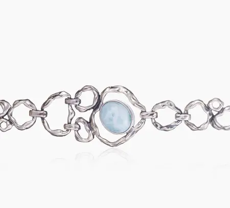 Браслет из серебра с ларимаром