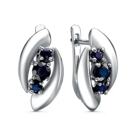 Серьги из серебра с сапфиром