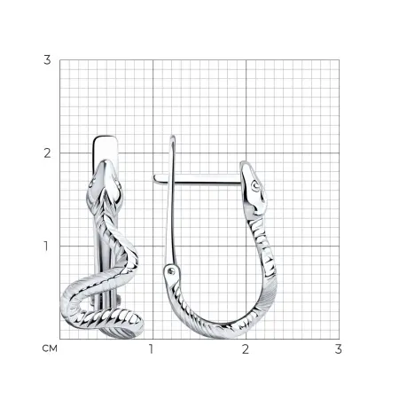 Серьги из серебра «Змея» Sokolov