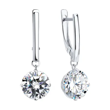 Серебряные серьги с фианитами