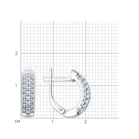 Серьги из серебра с фианитами