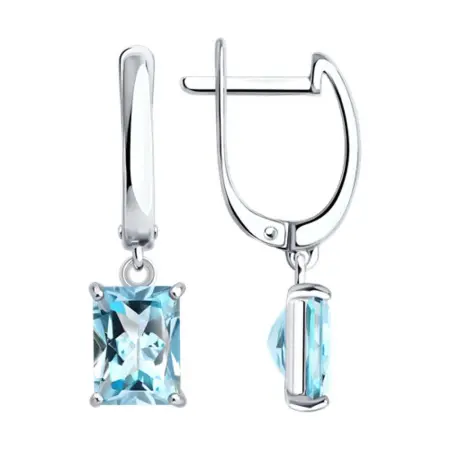 Серьги из серебра с топазами