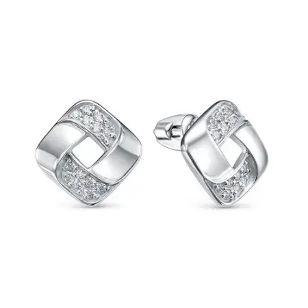 Серьги из серебра с фианитами