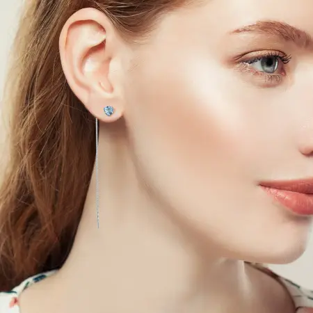 Серьги из серебра с топазами