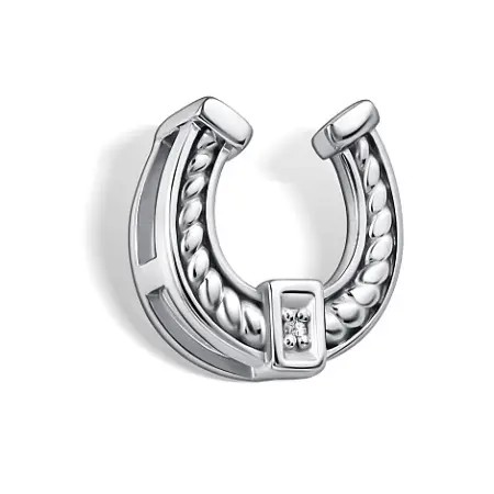 Подвеска из серебра с бриллиантом «Подкова»