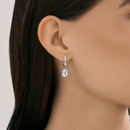 Серьги из серебра с топазами