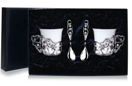 2 чашки кофейные «Листопад» с ложками