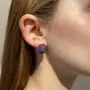 Серьги из серебра с сапфирами и танзанитом