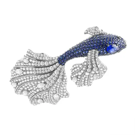 Серебряная брошь-подвеска «Рыбка»