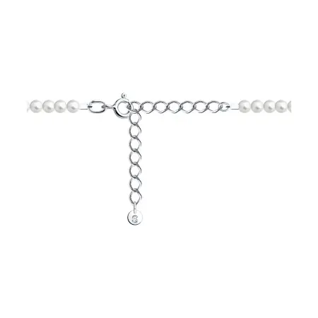 Колье из серебра с жемчугом и топазом