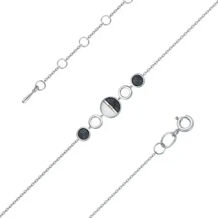 Серебряный браслет с бриллиантом «Дуэт»