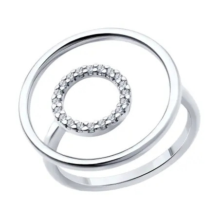 Серебряное кольцо с фианитами