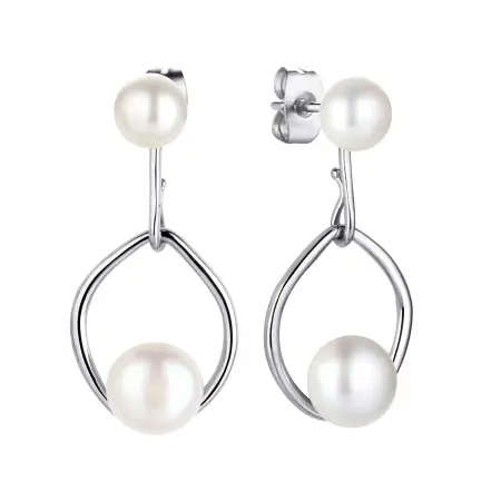 Серьги из серебра с жемчугом
