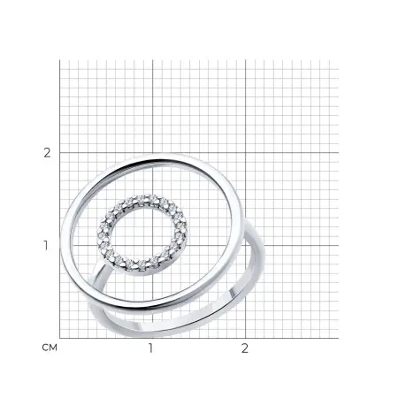 Серебряное кольцо с фианитами