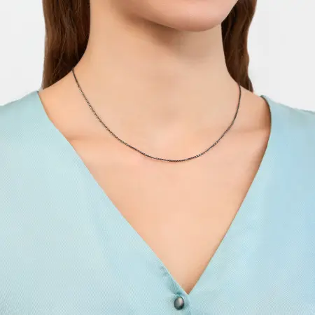 Серебряная цепь с чернением «Колосок»