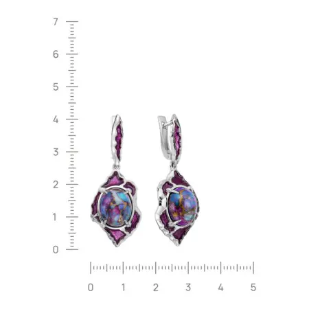 Серьги из серебра с бирюзой и эмалью