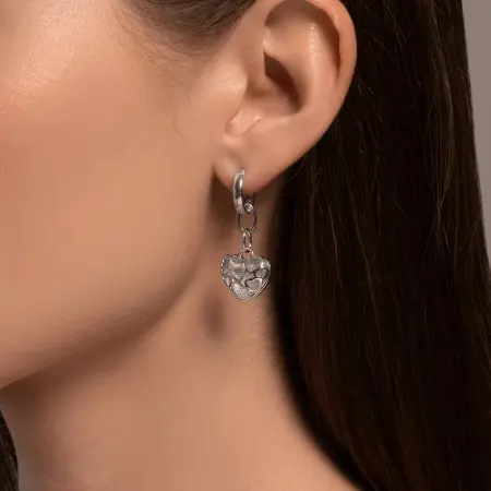 Серебряные серьги «Сердце»