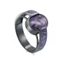Кольцо из серебра с чароитом «Японская слива»