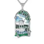Подвеска из серебра с эмалью «Беседка на озере»