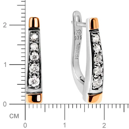 Серебряные серьги с фианитом