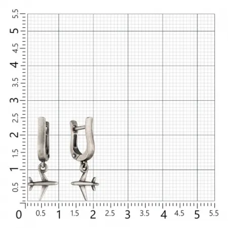 Серебряные серьги «Самолет»