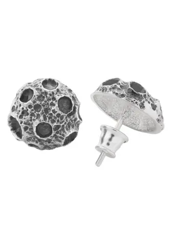 Пусеты из серебра «Лунный кратер»