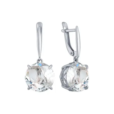 Серьги из серебра с горным хрусталем