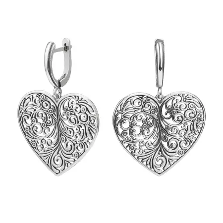 Серьги из серебра «Сердце»