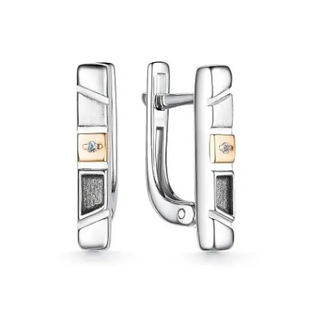 Серьги из серебра с бриллиантами