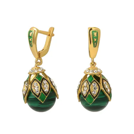 Серьги из серебра с эмалью «Фаберже»