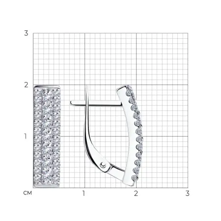 Серебряные серьги Sokolov с фианитами