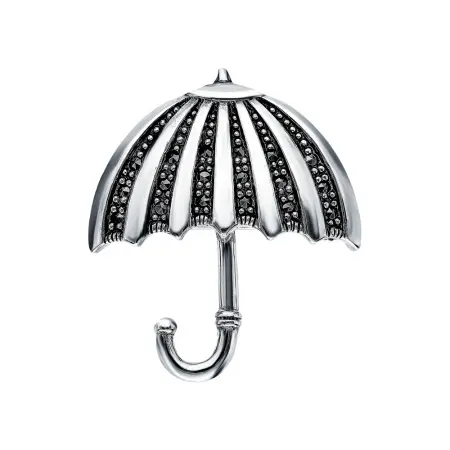 Серебряная брошь «Зонт»