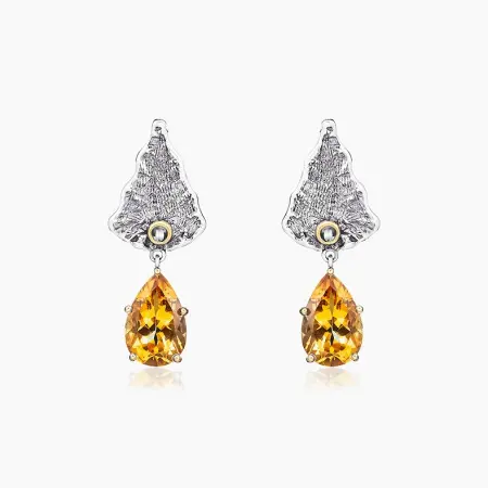 Серебряные серьги «Медовый Лист»
