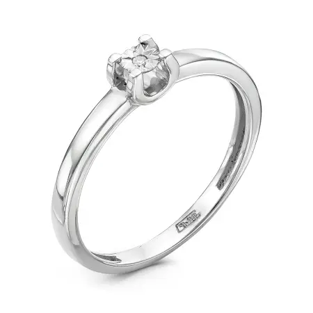 Серебряное кольцо с бриллиантом