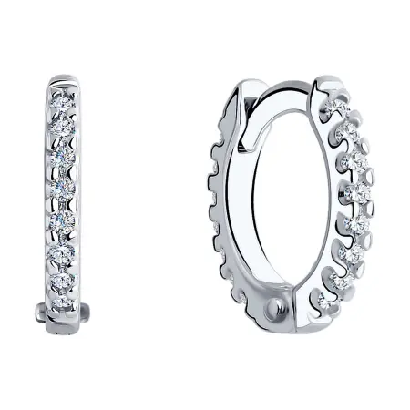 Серебряные серьги с фианитами