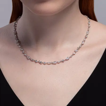 Колье из серебра с фианитами